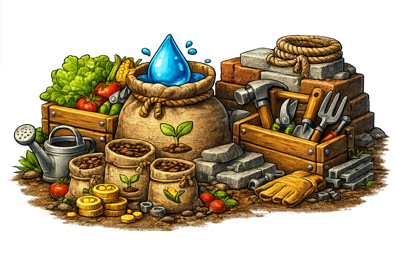 Ilustração dos recursos do AgroAprendiz